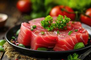 AI generated Celebrating World Tuna Day with photos. photo