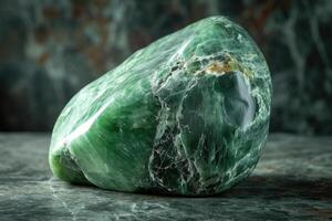 ai generado pulido jadeíta piedra preciosa roca foto