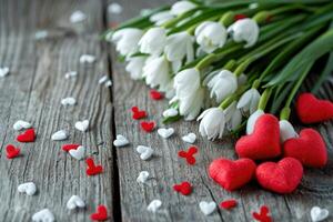 AI generated Snowdrop and Heart Bouquet for Celebrations photo
