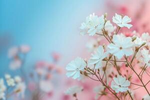 ai generado delicado primavera flores en suave antecedentes foto