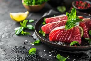 AI generated Celebrating World Tuna Day with photos. photo