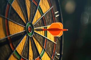AI generated Challenge of business marketing  Bullseye, Dart, Dartboard photo