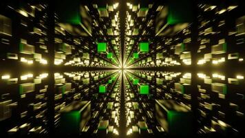 Green and Yellow Abstract Cubic Dimension Background VJ Loop video