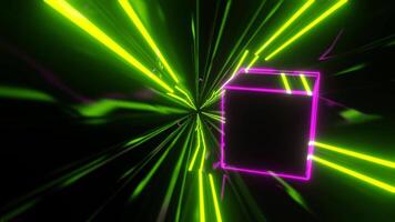 Lime and Pink Sci-Fi Neon Weightlessness Tunnel Background VJ Loop video