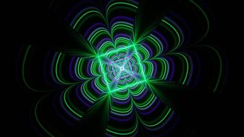 Purple and Turquoise Neon Glow Clover Tunnel Background VJ Loop video