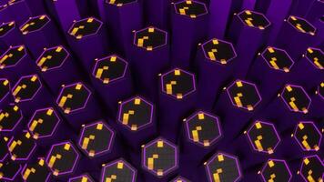 Purple and Orange and Gray Hexagonal Circular Motion Background VJ Loop video