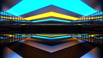 Blue and Yellow Guide Tunnel Background VJ Loop video