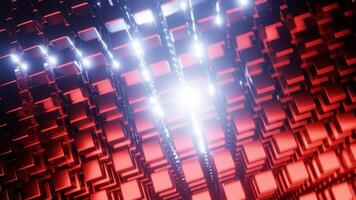 Red and Light Blue Abstract Cube Volume Background VJ Loop with Rotation video