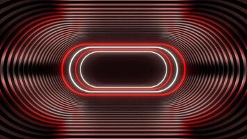 Red and White Neon Oval Tunnel Background VJ Loop video