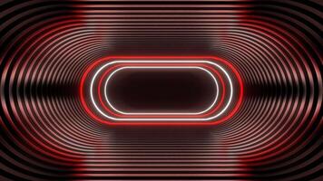 Red and White Neon Oval Tunnel Background VJ Loop video