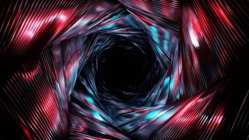 Red and Blue Hexagonal Interference Spiral Tunnel Background VJ Loop video