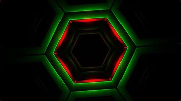 Green and Red In to Hexagon Background VJ Loop video
