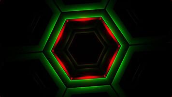 Green and Red In to Hexagon Background VJ Loop video