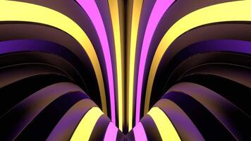 cercle en mouvement violet et Jaune néon lignes Contexte vj boucle video