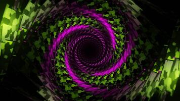 lime e rosa spirale cubo tunnel sfondo vj ciclo continuo video