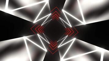 Red and White Neon Light Moving Tunnel Background VJ Loop video