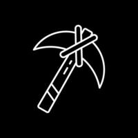 Pickaxe Line Inverted Icon vector