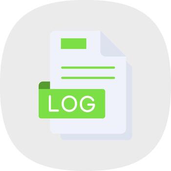 Log Flat Curve Icon vector