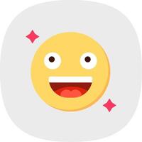 Smile Flat Curve Icon vector