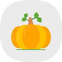 Pumpkin Flat Curve Icon vector