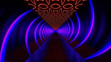 Blue and Orange Sci-Fi Cyber Punk Tunnel Background Loop Animation video