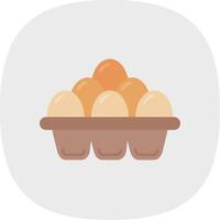 Eggs Flat Curve Icon vector