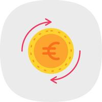 Euro Flat Curve Icon vector