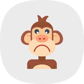 Sad Flat Curve Icon vector