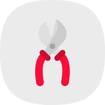 Scissors Flat Curve Icon vector