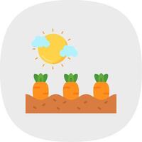 Carrots Flat Curve Icon vector