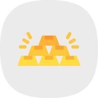 Gold Flat Curve Icon vector