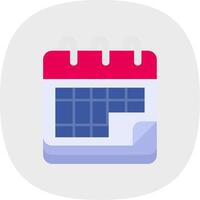 Calendar Flat Curve Icon vector