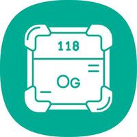 Oganesson Glyph Curve Icon vector