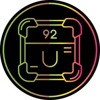 uranio línea degradado debido color icono vector
