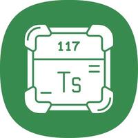 Tennessine Glyph Curve Icon vector