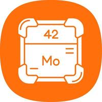 Molybdenum Glyph Curve Icon vector