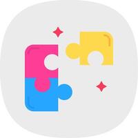 Puzzle Flat Curve Icon vector