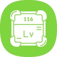 Livermorium Glyph Curve Icon vector