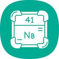 Niobium Glyph Curve Icon vector