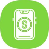 Money Glyph Curve Icon vector