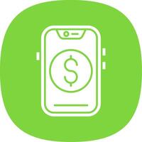 Dollar Glyph Curve Icon vector