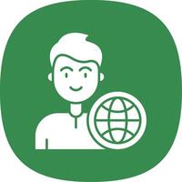 Global Glyph Curve Icon vector