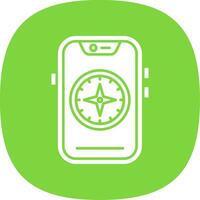 Compass Glyph Curve Icon vector