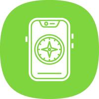 Compass Glyph Curve Icon vector