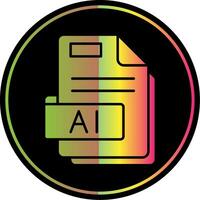 Ai Glyph Due Color Icon vector