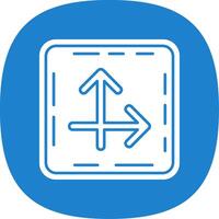 Intersect Glyph Curve Icon vector