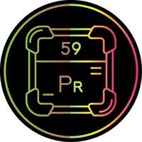 Praseodymium Line Gradient Due Color Icon vector