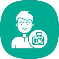 Camera Glyph Curve Icon vector