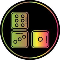 Dices Glyph Due Color Icon vector