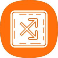 Intersect Glyph Curve Icon vector
